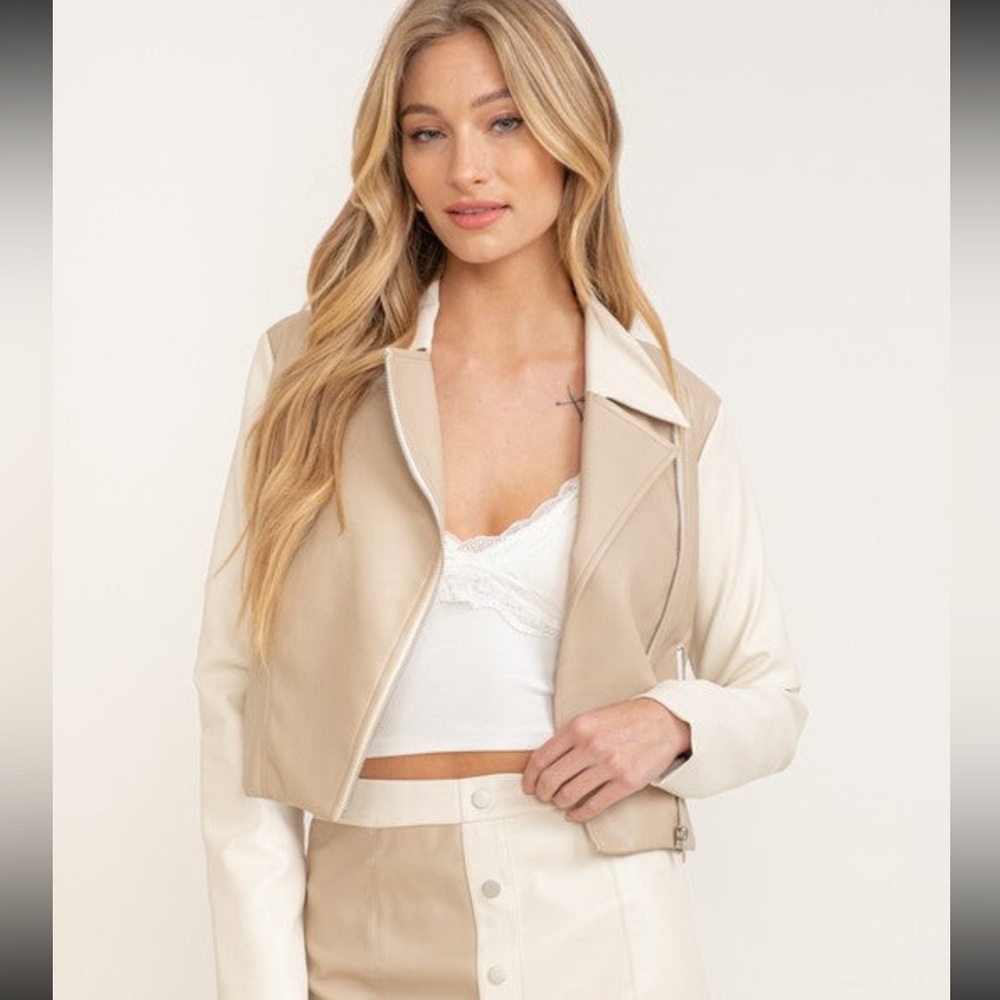 Neutral Colorblock Motojacket - Picture 7 of 7